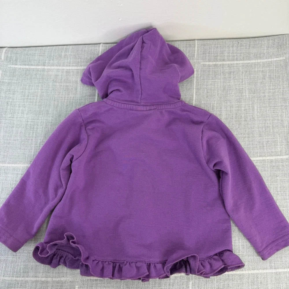Y2K WeePlay 12 Months Purple‎ Full Zip Hoodie Monkey Flowers Pink 